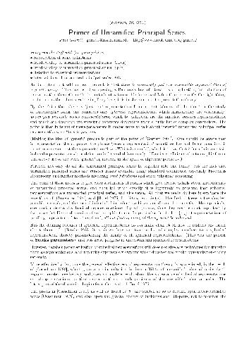 Primer of Unramified Principal Series