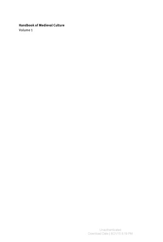 Handbook of Medieval Culture: Fundamental Aspects and Conditions of the European Middle Ages