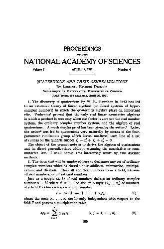 Quaternions and Their Generalizations