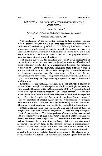 Radiation and Collision in Gaseous Chemical Reactions