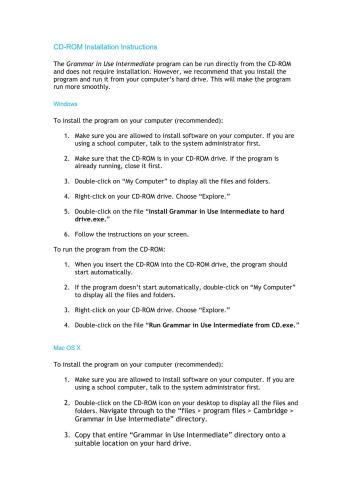 Grammar in Use Intermediate CD-ROM: Self-study Reference and Practice for Students of North American English