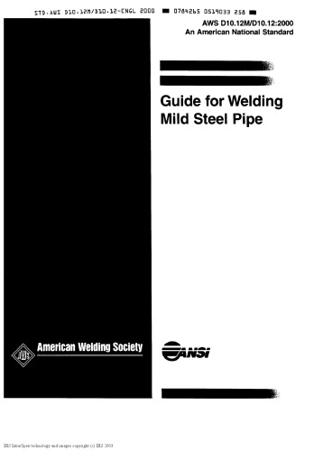 AWS D10.12-2000 Guide for Welding Mild Steel Pipe