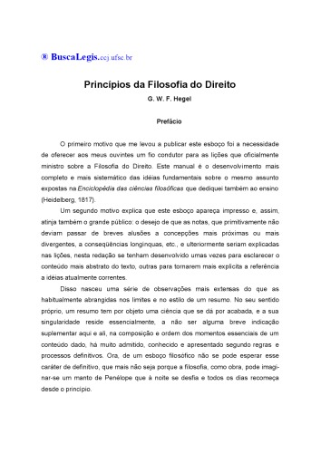Princípios da Filosofia do Direito