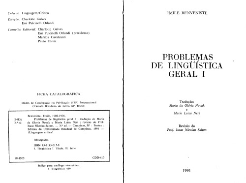 Problemas de Linguística Geral I
