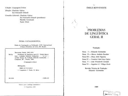 Problemas de Linguística Geral II