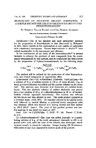 Researches on Selenium Organic Compounds V. A Simple Method for the Synthesis of 2-Substituted Benzoselenazoles