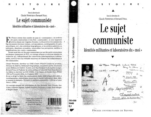 Le sujet communiste : Identités militantes et laboratoires du