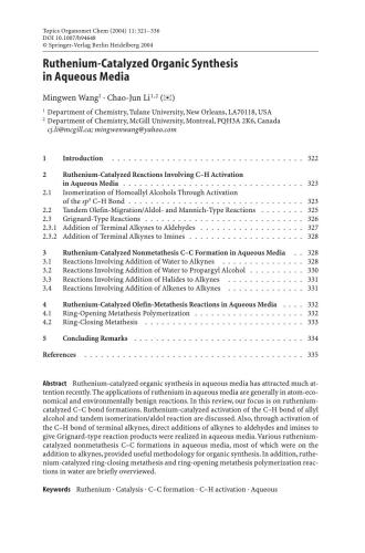 Ruthenium Catalysts And Fine Chemistry