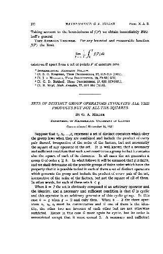 Sets of Distinct Group Operators Involving All the Products but Not All the Squares