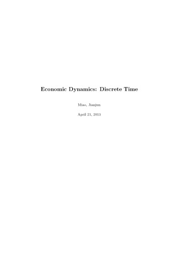 Economic Dynamics in Discrete Time