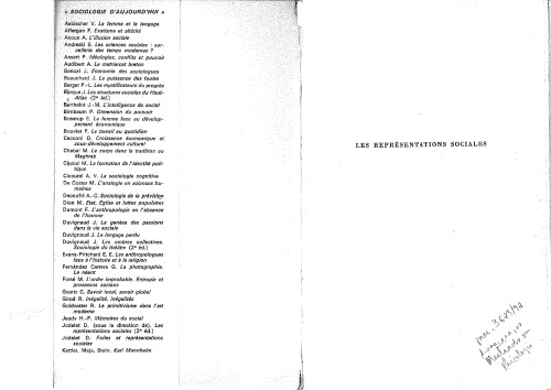 Les Représentations Sociales