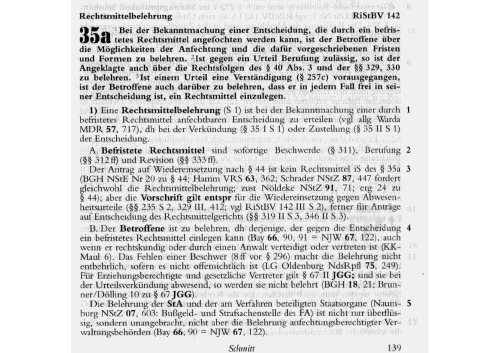 Strafprozessordnung - § 35 a (Rechtsmittelbelehrung)