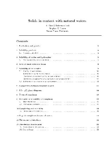 Solids in contact with natural waters