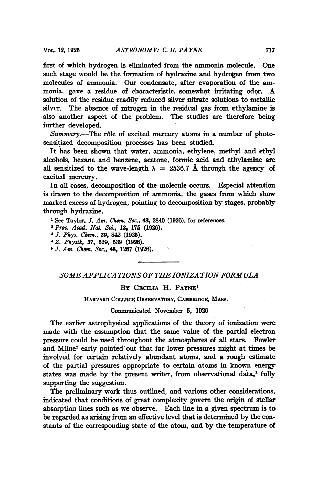 Some Applications of the Ionization Formula