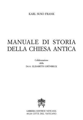 Manuale di storia della chiesa antica