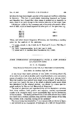 Some Thermionic Experiments with a New Source of Positive