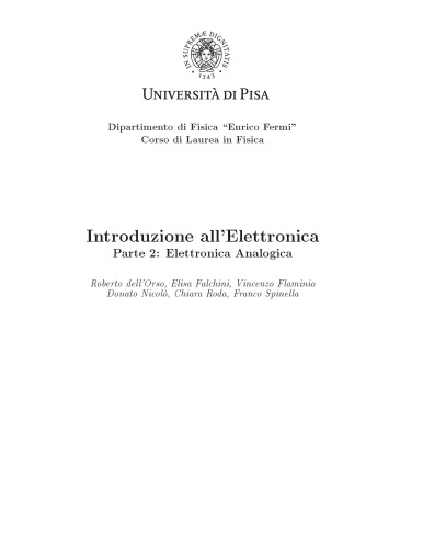 Introduzione all'elettronica Vol.2 - Elettronica analogica
