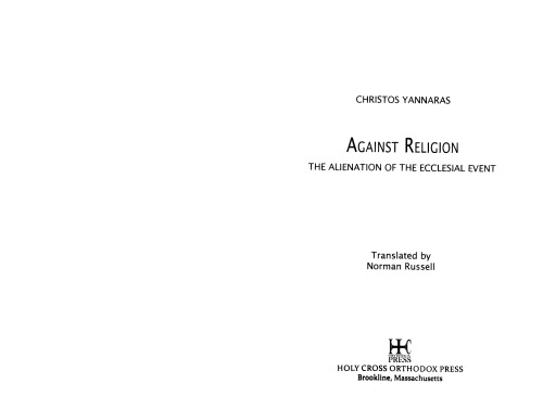 Against Religion: The Alienation of the Ecclesial Event