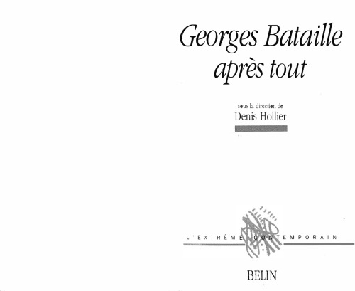 Georges Bataille après tout