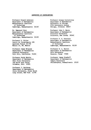 Symposium on Algebraic Topology