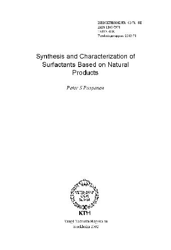 Synthesis and Characterization of Surfactants Based on Natural Products