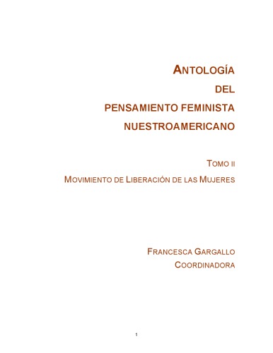 Antología del Pensamiento Feminista Nuestroamericano Tomo II