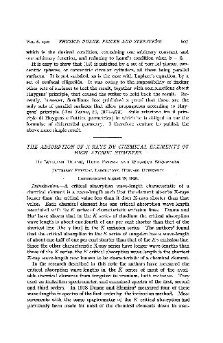 The Absorption of X-Rays by Chemical Elements of High Atomic Numbers