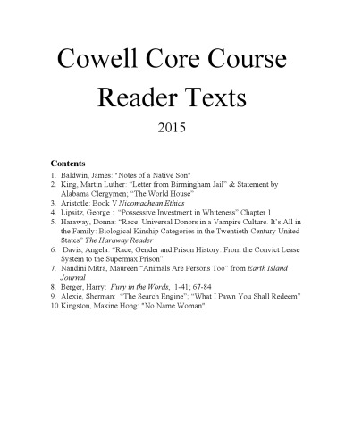 UCSC Cowell Core Course Reader