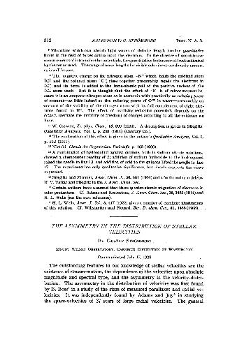 The Asymmetry in the Distribution of Stellar Velocities