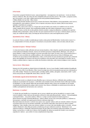 Sinopses Livros, Vol 1 ao Vol 22