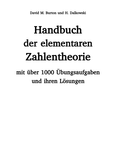 Handbuch der elementaren Zahlentheorie