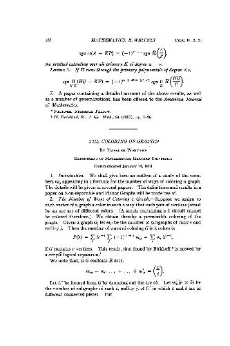 The Coloring of Graphs