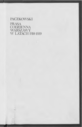 Prasa codzienna Warszawy w latach 1918-1939