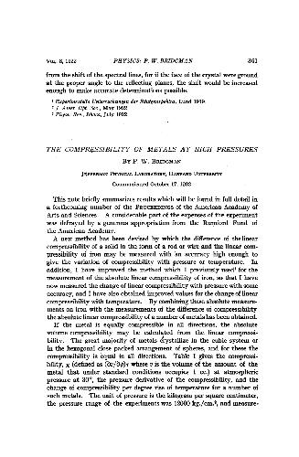 The Compressibility of Metals at High Pressures
