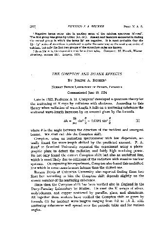 The Compton and Duane Effects