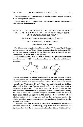 The Constitution of the So-Called Pechmann Dyes and the Mechanism of Their Formation from Beta-Benzoylacrylic Acid