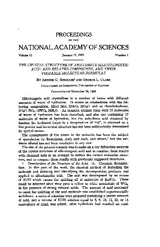 The crystal structure of anhydrous silicotungstic acid and related compounds and their probable molecular formulas
