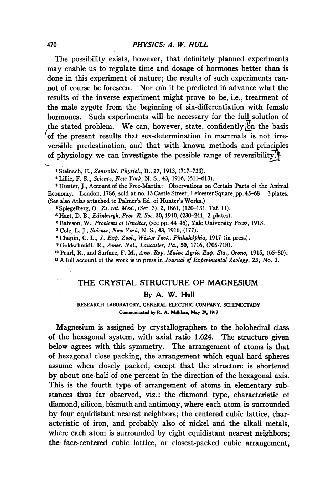 The Crystal Structure of Magnesium