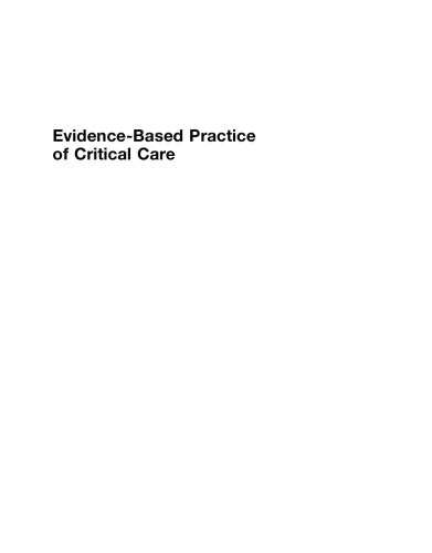 Evidence-Based Practice of Critical Care