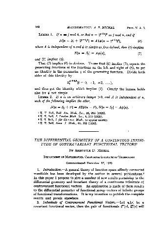 The Differential Geometry of a Continuous Infinitude of Contravariant functional Vectors