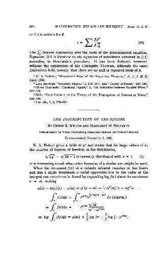 The Distribution of Chi-Square
