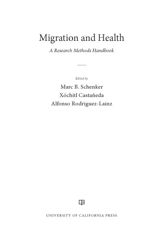 Migration and health : a research methods handbook