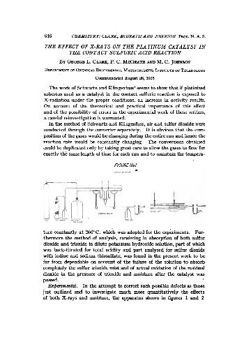 The Effect of X-Rays on the Platinum Catalyst in the Contact Sulfuric Acid Reaction