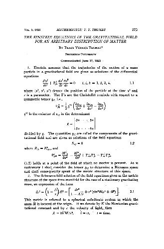 The Einstein Equations of the Gravitational Field for an Arbitrary Distribution of Matter