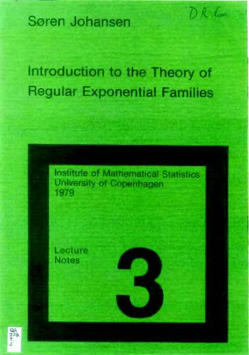Introduction to the theory of regular exponential families