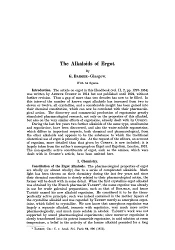 The Alkaloids of Ergot