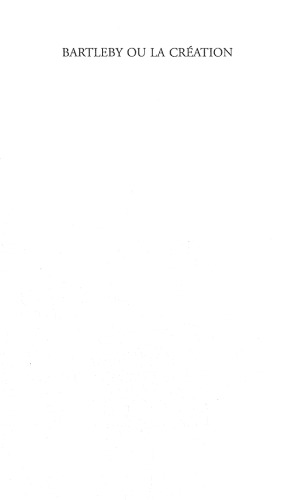 Bartleby ou la création