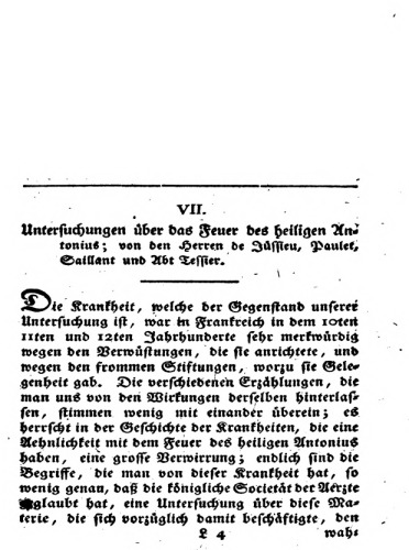 Untersuchungen über das Feuer des heiligen Antonius (francais, deutsch bilingual)
