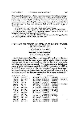 The Fine Structure of Certain Lines and Energy Levels of Cadmium
