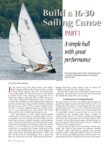 16-30 Sailing Canoe Boat Plan Plans